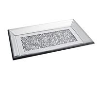 HoitoDeals Diamante Sparkle Mirrored Crushed Crystal Tray Placemat Coaster For Home, Kitchen, Dining Table, Plate etc. (1Pcs Silver)