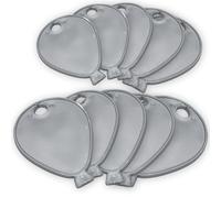 HoitoDeals Plastic Reusable Balloon Shaped Weights Pendants for Helium Balloons, Parties, Celebrations Decoration Accessories (10Pcs Silver)