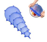 HoitoDeals Reusable Silicone Stretchy Food Lids Stretch Lids for Food Bowls Containers (6 Pcs)
