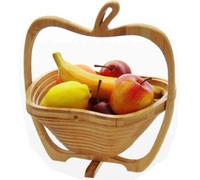 HoitoDeals Wooden Apple Shaped Folding Decorative Fruit Bowl Basket For Dining Table Decoration