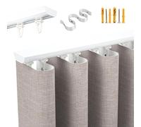 Hoiweqr 3.3ft to 19.7ft Blackout Curtains Rail Aluminum, Heavy-Duty S-Shaped Wavy Curtain Track Set, Room Divider Curtain Rod, Ultra-Slim Design, Ceiling Mounting with Drilled Holes