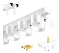 Hoiweqr 3.3ft to 19.7ft Blackout Curtains Rail Aluminum, S-Shaped Wave Curtain Rail Track, Compatible with Inward-Opening Windows, High Load-Bearing Capacity, Ceiling Curtain Track