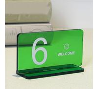 Hoiweqr Acrylic Table Number Stand - Acrylic Double Sided Number Cards - 5cm Thick Rectangle Modern Design for Restaurants, Cafes, Coffee Shops, Digital Sign, Seat Card, Food Pickup Sign(Green,19-24)