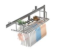 Hoiweqr Balcony Drying Rack, Stainless Steel Extendable Hanging Dryer, With 6 Drying Rods, 63in Drying Capacity, Indoor-Outdoor Use, for Shoes, Socks, Underwear, Folding Laundry Drying Rack(60-106cm)