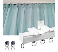 Hoiweqr Blackout Curtains Rail Aluminum, Heavy-Duty Aluminum Alloy Curtain Single Rails, Easy Installation, Curtain Track For Curtains Drapes And Room Dividers Living Room Bedroom