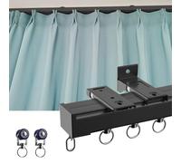 Hoiweqr Blackout Curtains Rail Aluminum, Heavy-Duty Aluminum Alloy Curtain Single Rails, Easy Installation, Curtain Track For Curtains Drapes And Room Dividers Living Room Bedroom