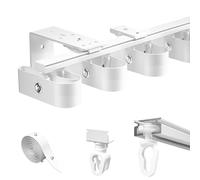 Hoiweqr Curtain Single Tracks Ceiling Or Wall Mounting, Room Divider Curtain Rod, Heavy-Duty S-Shaped Wavy Curtain Track Set, Silent, Easy to Install, Complete Kit Included, Single Rail