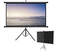 Hoiweqr Tripod Projector Screen, 60-inch/72-inch, Ratio 16:9/4:3 Portable Manual Pull Up Front Projection, Manual, Adjustable Multi Aspect, Movie Home Theater Projector Screen(16:9,72in)