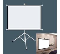 Hoiweqr Tripod Projector Screen With Stand 50 Inch 60 Inch 72 Inch, 4:3/16:9 4K HD Projection Screen Stand Portable Screen, Adjustable Screen Height, For Movie, Home Cinema, Gaming(White,16:9 60in)