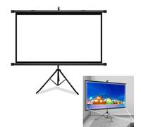 Hoiweqr Universal Projector Screen W/Stand - 50-Inch 60-Inch 72-Inch Floor Standing Portable Fold-Out Rollup Matte for Projection, 4:3/16:9 Folding Free Tripod Screen, Black, White(Noir,4:3 50in)