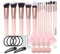 Hoiyen Makeup Brushes, 36 Pcs Makeup Brush Set,Foundation Brush Set, 4 Pcs Bobby Pin,4 Pcs Hair Ties,2 Pcs Snap Hair Clips,Makeup Tool Set for Women