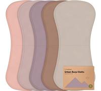Hoiyen Organic Burp Cloths for Baby Boys and Girls - 5-Pack Ultra Absorbent Burping Cloth, Burp Clothes, Newborn Towel, Milk Spit Up Rags, Burpy Cloth Bib for Unisex, Boy, Girl, Burping Rags (Mauve)