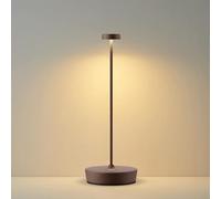 Hoiyen Sikevht Cordless LED Table Lamp，Rechargeable Battery Desk Lamps, 3 Color Stepless Dimmable Metal Battery Table Lamps, Portable Waterproof Table Light for Indoor/Outdoor/Restaurant (Rust)