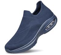 HOIYHEK Womens Slip On Trainers Ultra-Lightweight Breathable Non Slip Running Shoes with Walking Shoes Comfortable Mesh Sneakers for Gym Workout Walking Nursing & Casual Daily All Navy Blue Size 6.5