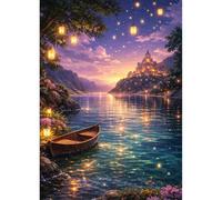 HOIYLDS Castle Lake Diamond Painting Kits for Adults - Diamond Art Kits for Beginner, DIY Full Drill Round Diamond Dots Paintings with Diamonds 5D Gem Art and Crafts Crystal Home Wall Decor 12x16inch