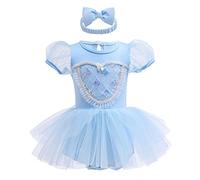 HOIZOSG Cinderella Princess Costume for Infant Girls Halloween Outifts Birthday Bodysuit Romper Tutu Dress w/Headband 9-12M