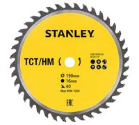 Stanley TCT Circular Saw Blade 190mm 40T 16mm