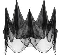 Hojalis 12.7 x 1 m Halloween Creepy Cloth, Halloween Decoration Gauze, Black Scary Gauze Fabric, Scary Spooky Cloth for Haunted House Hallo-ween Party Yard Wall Porch Windows Indoor Outdoor Decor