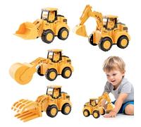 Hojalis 4PCS Construction Vehicles Toys, Excavator Toy, Mini Simulated Engineering Truck Models, Kids Digger Toys, Pull Back Toy Car, Construction Model Excavator, Gift for Kids