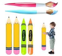 Hojalis 6 PCS Giant Inflatable Pencil, Giant Inflatable Crayons, Blow Up Inflatable Pencil Balloons Set, Giant Large Inflatable Pencils for Home Classroom Art Party Decorations Supplies