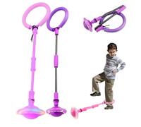 Hojalis Ankle Skip Ball for Kids, 2 Pcs Foldable Skip Ball Ankle Toys, Flash Wheel Skip Balls, Swing Balls, Sports Fitness Toy for Boys Girls Age 5 6 7 8 9 10+ Christmas Birthday Gifts (Pink + Purple)