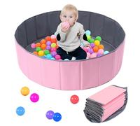 Hojalis Ball Pit, Portable Ocean Ball Pool, Nursery Baby Playpen, Baby Round Ball Pit for Todler Boys Girls Dogs Indoor Outdoor (Pink,80cm)