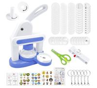 Hojalis Button Maker Machine, 35/55mm Badge Punch Press Kit, DIY Badge Making Machine for Kids with Circle Cutter, Button MakerBadge Machines with Parts & Stickers, for Events and Gifts