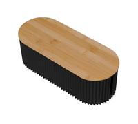 Hojalis Cable Tidy Box, 33x13x11cm Cables Management Box with Bamboo Lid, Large Cables Organised Boxes for Hiding Messy Cables Wire Management, Cord Organizer Box for Home Office (Black)