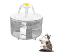 Hojalis Cat Water Fountain, 1L Ultra Silent Automatic Electric Flower Style Dispenser, Pet Drinking Bowl for Kitten Puppy, USB Powered (Clear)