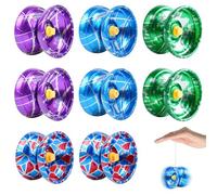 Hojalis Metal Yoyo, 8 Pcs Responsive Yoyo for Kids Beginners, Professional Trick Yo-yo with Stable and Sturdy String, Multipack Colorful Alloy Yoyos Ball for Kids Party Favors (Packaging Color Random)