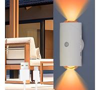 Hojalis Motion Sensor Light Indoor, RGB Multi-Color Changing LED Wall Sconces, Rechargeable Battery Operated Wall Lamps with Magnetic Patch, Up Down Wireless Lamp for Bedroom Corridor Staircase