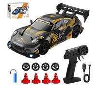 Hojalis RC Drift Car, 1:24 20KM/H Remote Control Mini Drift Cars with Cool Lighting, 4WD 2.4GHz High Speed Racing Vehicle Drifting Cars, Rechargeable Mini RCDrift Car for Kids and Adults (Porsche)