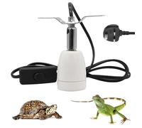 Hojalis Reptile Heat Lamp Holder, E27 Ceramic Heat Bulb Holder, 200W Pet Heater Bracket, 360° Rotatable Reptile Light Holder with ON/Off Switch, Heat Lamp Holder for Snake Turtle Lizard Dog(No Bulb)
