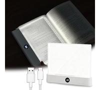 Hojalis Smart Flat Book Light, Rechargeable LED Eye Protection Clear Full Page Light, Smart LED BookLight,Reading BookLights with 3 Colors & Timer,Book Lights for Reading in Bed for Readers Women Men