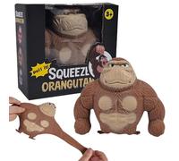 Hojalis Stretchy Monkey Toy, 12.5 x11.5cm Squishy Monkey Stress Toy, Decompress Stress Relief Gorilla Toy, Stretchy Gorilla Toy for Kids, Children and Adults, Orangutan Stress Toys for Birthday Gift