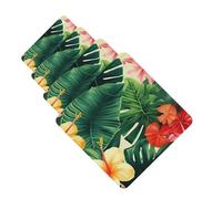 hojas tropicales y flores Car Air Freshener Cards for Women Men 4 Pack Cute Car Accessories Long Lasting Scent Car Diffuser Hanging Auto Aromatherapy Tablets Car Fresheners Gifts