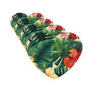 hojas tropicales y flores Car Air Freshener Cards for Women Men 4 Pack Cute Car Accessories Long Lasting Scent Car Diffuser Hanging Auto Aromatherapy Tablets Car Fresheners Gifts