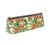 hojas tropicales y Flores Print Students Supplies Higher Capacity Pencil Pouch Pen Case School Travel Office Desk
