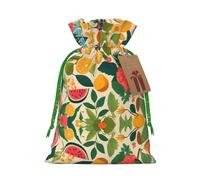 Hojas Tropicales Y Flores Print Xmas Drawstring Wrapping Bags For Xmas Package Storage, Christmas Party Supplies Favors