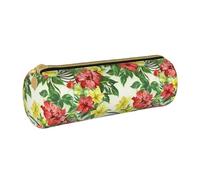Hojas Tropicales Y Flores Pvc Pencil Case,Small Pen Pouch,Fashion Aesthetic Cases,For Pens,Pencils,And Accessories