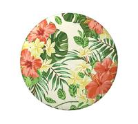 Hojas Tropicales Y Flores Round Badge - Durable Tin Plate Design With Full Front Print, Perfect For Custom Gifts And Apparel Decoration