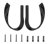 HOJLKLD 2 Pack Curtain Holdbacks, Aluminum Alloy Wall Mounted Decorative Drapery Tiebacks with Screws and Anchors, Heavy Duty U-Shape Wave Window Curtain Hooks for Home Decor (2, Black)