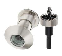 HOJLKLD Door Viewer, 28mm Bore Diameter Brass Peephole with Drill Bit for 41-52mm Doors, 220 Degree Wide Angle Spyhole, Security Spy Hole for Front Door with Privacy Cover (Satin Nickel)