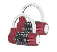 HOJLKLD Gym Locker Lock 5 Letter Word Lock Safety Padlock Combination Lock for School Gym Locker,Sports Locker,Fence,Toolbox,Case,Hasp Storage (2, Red+Red)