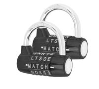 HOJLKLD Gym Locker Lock 5 Letter Word Lock Safety Padlock Combination Lock for School Gym Locker,Sports Locker,Fence,Toolbox,Case,Hasp Storage (2, Black+Black)