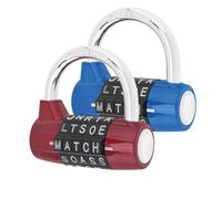 HOJLKLD Gym Locker Lock 5 Letter Word Lock Safety Padlock Combination Lock for School Gym Locker,Sports Locker,Fence,Toolbox,Case,Hasp Storage (2, Red+Blue)