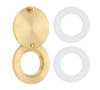 HOJLKLD Peephole Cover, Solid Brass Security Spy Hole Cover with Double-Sided Self-Adhesive Tape for 16 mm Diameter Door Viewer (1, Gold)