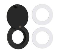 HOJLKLD Peephole Cover, Solid Brass Security Spy Hole Cover with Double-Sided Self-Adhesive Tape for 16 mm Diameter Door Viewer (1, Black)