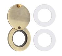 HOJLKLD Peephole Cover, Solid Brass Security Spy Hole Cover with Double-Sided Self-Adhesive Tape for 16 mm Diameter Door Viewer (1, Antique Bronze)