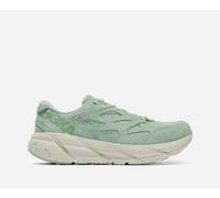 HOKA Clifton L Suede Lifestyle Shoes in Smoke Green/Celadon Tint, Size 13.5